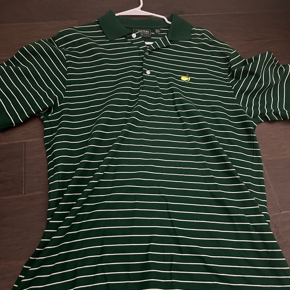 Masters Green Striped Polo Shirt